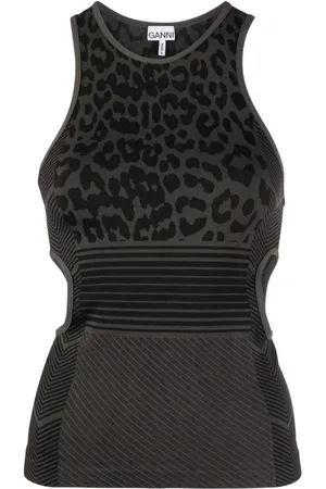Ganni Jacquard-Top mit Cut-Outs