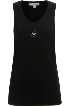 J.W.Anderson Geripptes Stricktop mit Logo