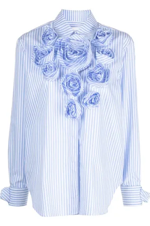 Viktor & Rolf Gestreiftes Hemd mit Blumenapplikation
