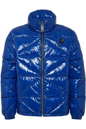 Philipp Plein Gefütterte Hexagon Jacke mit Glanzoptik