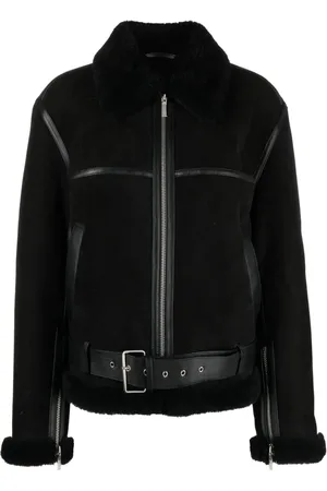 Totême Jacke aus Wildleder mit Shearling-Besatz