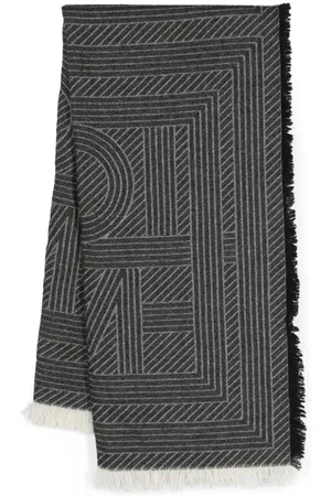 Totême Gestreifter Jacquard-Schal mit Monogramm