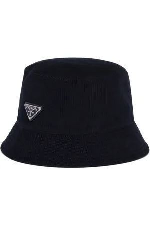 Prada Fischerhut aus Cord mit Triangel-Logo