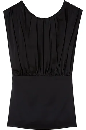 Jil Sander Ärmellose Bluse mit Raffungen