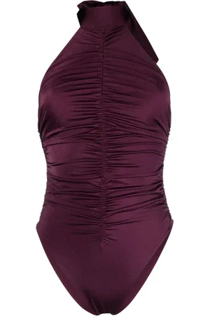 Noire Swimwear Geraffter Neckholder-Badeanzug