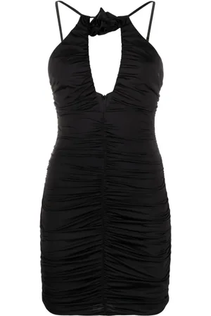Noire Swimwear Gerafftes Minikleid mit Blumenapplikation