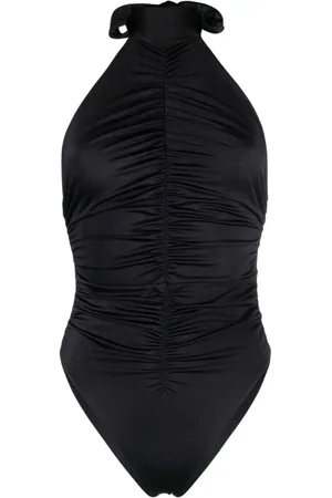 Noire Swimwear Geraffter Neckholder-Badeanzug