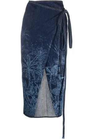 Alanui Jungle Toile de Jouy Jeansrock