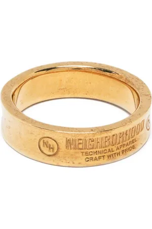 NEIGHBORHOOD Vergoldeter Ring mit Logo-Gravur