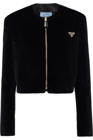 Prada Samtjacke mit Dreieck-Logo