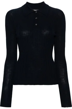 THEORY Poloshirt aus geripptem Strick