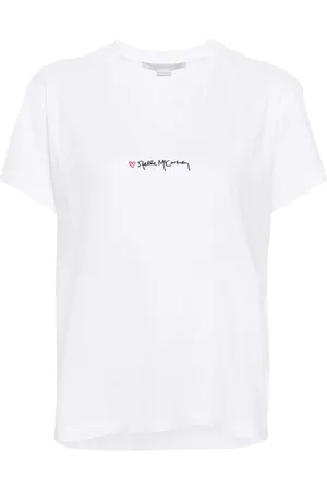 Stella McCartney T-Shirt mit Logo-Stickerei