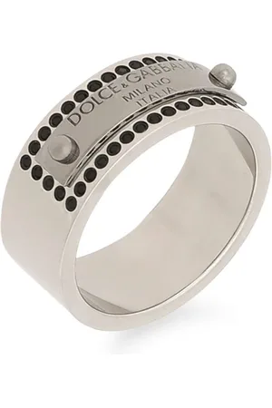 Dolce & Gabbana Strassverzierter Ring mit Logo-Schild