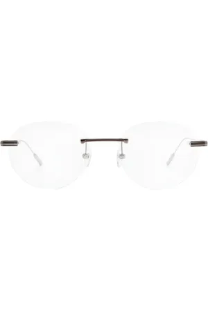 Ermenegildo Zegna Rahmenlose Sonnenbrille mit runden Gläsern