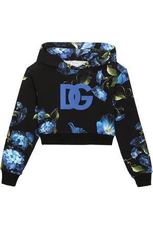 Dolce & Gabbana Cropped-Hoodie mit Glockenblumen-Print