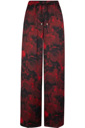 HUGO BOSS Gerade Hose mit abstraktem Print