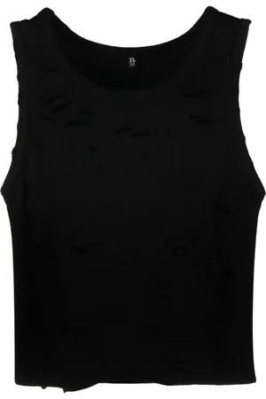 R13 Geripptes Cropped-Top