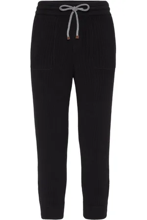 Brunello Cucinelli Gerippte Jogginghose aus Kaschmir