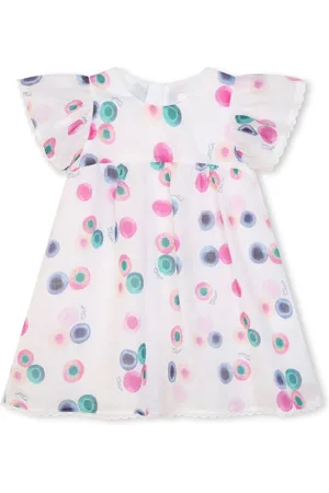 Chloé Gerüschtes Kleid mit Print