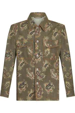 Etro Jeans-Hemdjacke mit Paisley-Print