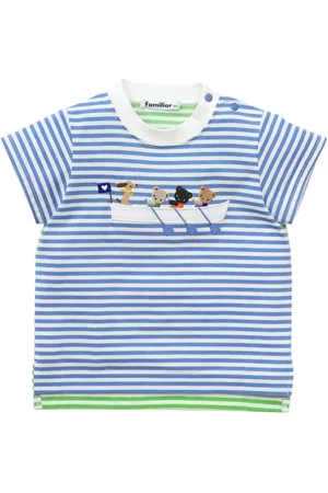 Familiar Gestreiftes T-Shirt mit Stickerei