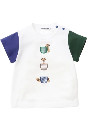 Familiar T-Shirt mit Hundestickerei