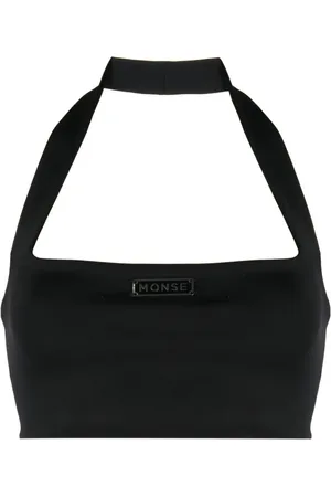 MONSE Cropped-Top mit Logo-Schild
