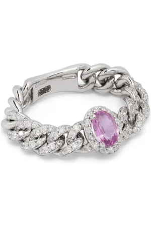 ROSEKEY 18kt Weißgoldring mit Edelsteinen