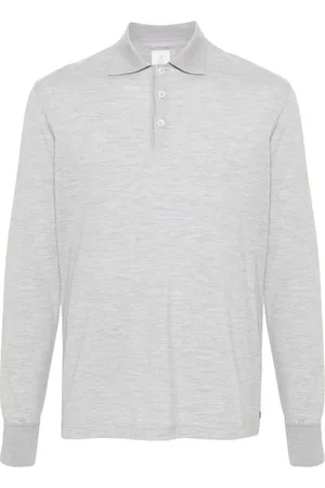 ELEVENTY Meliertes Poloshirt mit langen Ärmeln