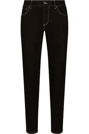 Dolce & Gabbana Schmale Jeans mit Kontrastnähten