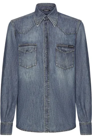 Dolce & Gabbana Jeanshemd mit spitzem Kragen
