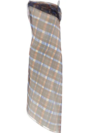 Salvatore Ferragamo Kariertes Organza-Midikleid