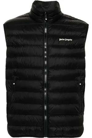 Palm Angels Gefütterte Weste mit Logo-Print