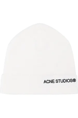 Acne Studios Gerippte Beanie mit Logo-Stickerei