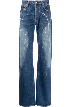 YOHJI YAMAMOTO Straight-Leg-Jeans mit Farbklecksen