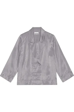 Ganni Doppelreihiger Blazer aus Satin