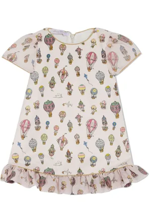 Atelier Choux Kleid aus Velours mit Heißluftballon-Print