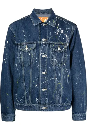 YOHJI YAMAMOTO Jeansjacke mit Farbklecksen