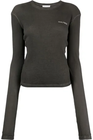 Halfboy Geripptes Sweatshirt mit Logo-Print
