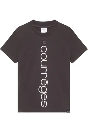 Courrèges T-Shirt aus Bio-Baumwolle mit Logo-Print