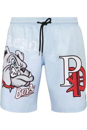 Philipp Plein Badeshorts mit Bulldogs-Print