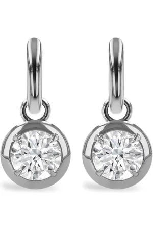 Pragnell Große 18kt Skimming Stone Weißgoldohrringe mit Diamanten
