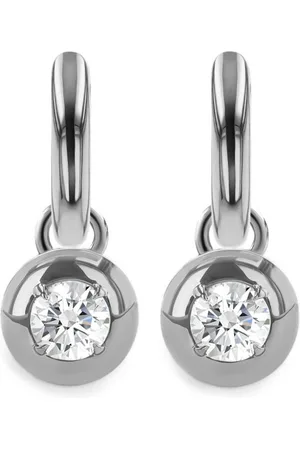 Pragnell 18kt kleine Skimming Stone Weißgoldohrringe mit Diamanten