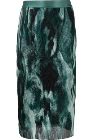 HUGO BOSS Evibelle Faltenrock mit abstraktem Print