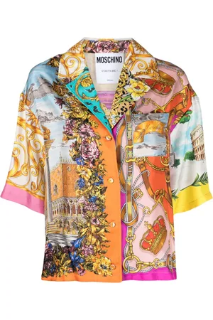 Moschino Seidenhemd mit grafischem Print