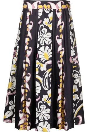 Tory Burch Faltenrock aus Seide mit Blumen-Print