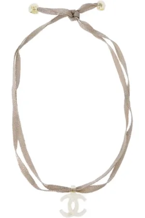 CHANEL 2002 Halskette mit transparentem CC-Logo