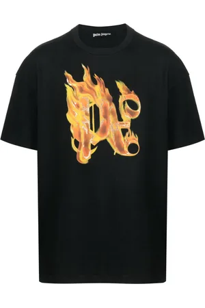 Palm Angels Burning T-Shirt mit Monogramm-Print