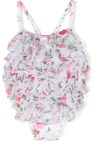 MONNALISA Gerüschter Badeanzug mit Blumen-Print