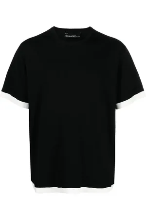 Neil Barrett Gestricktes T-Shirt mit Kontrastdetails